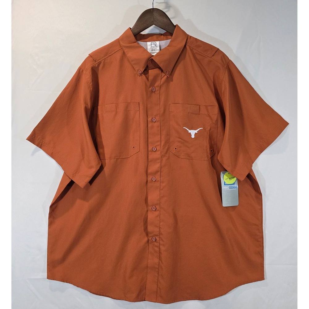 NWT PRO EDGE Texas Longhorns‎ Button Up Shirt Men's XL Short Sleeve